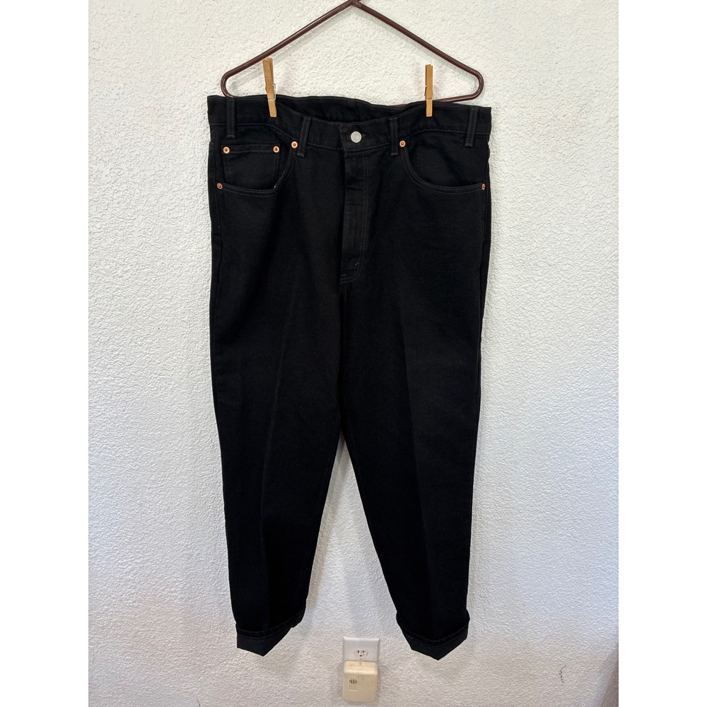 Levis 550 Relaxed Fit Black Jeans Mens 38x32 Vintage Made in USA Denim 550-0260